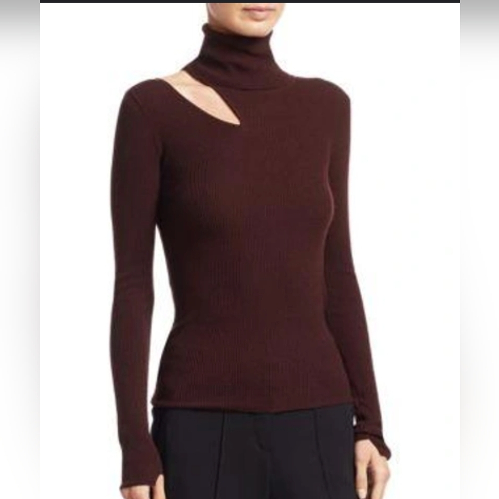 A.L.C Kara Cut Out Turtleneck | Burgundy | size S